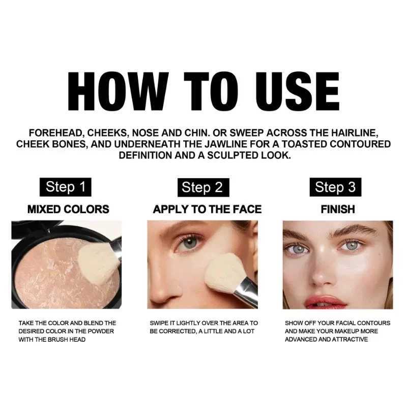 Marble color facial powder pressing professional oil control natural foundation make-up full coverage and lasting makeupXJ250407