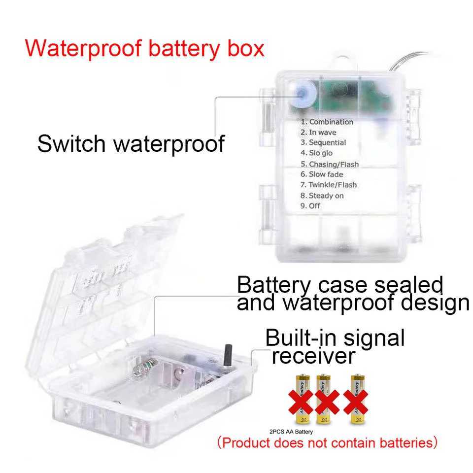 Led Copper Wire String Lights 3AA LED 8 modes Waterproof Garland DIY Fairy Lights Christmas Wedding Party Decoration Lighting W251107