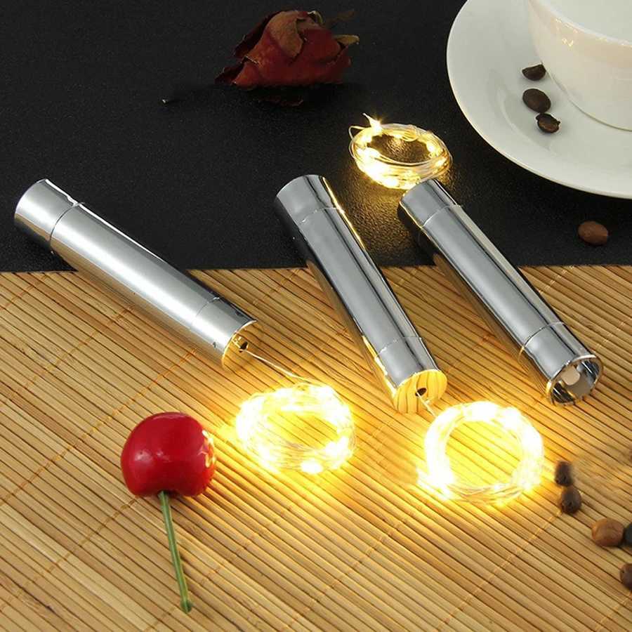 10PCS 20LED Sliver Wine Bottle Cork Light AA Battery Operated Fairy String Light Cork Bottle Light for DIY Christmas Party Decor W251107