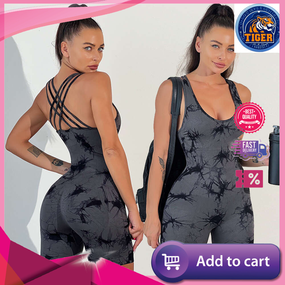 Ddmytiger Ddmytiger Yoga Tie Dye Jumpsuit Women Sexy One Piece Vest Tight Fitting Seamless Quick Drying Fiess Suit For H