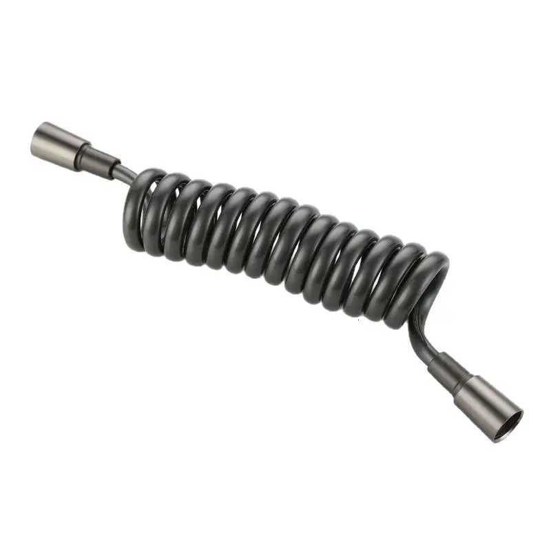 Toilet spray gun telescopic hose bidet water inlet pipe spring pipe shower pipe elastic hose water saving Y251107