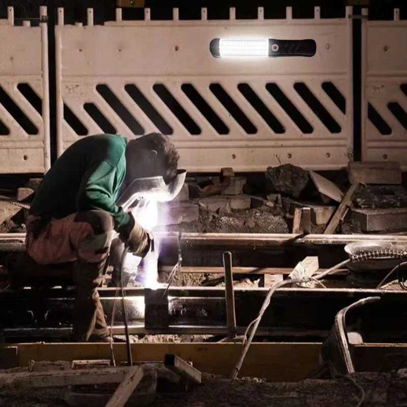 Portable Magnetic Auto Repair Work Light USB Rechargeable LED Flashlight With Magnet Hook For Car Repair Fishing Emergencies W251107