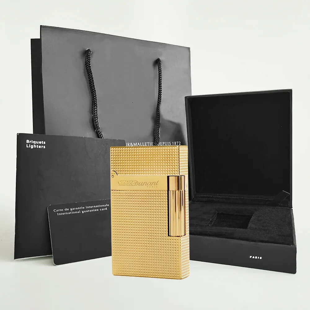 Memorial Lighters Small Lattice Gas Butane Paris Cigarette Lighter Open Sound Smoking Accessory For Father Best Choice Gift High-Quality