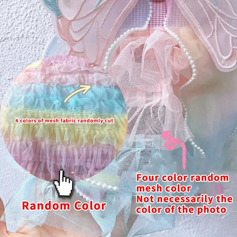 Embroidered Cat Dress Butterfly Gradient Mesh Skirt Pet Puppy Dog Chest Leash Princess Dress Pet Puppy Clothes 250402