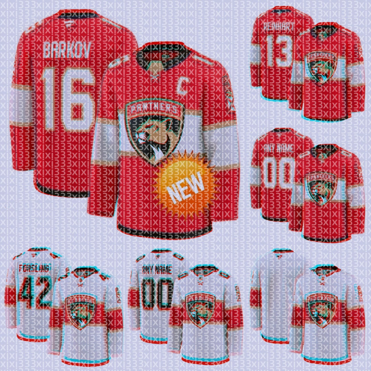 Panthers Hockey Jersey Sam Reinhart Matthew Tkachuk Aleksander Barkov Sam Bennett Carter Verhaeghe Anton Lundell Evan Rodrigues Aaron Ekblad