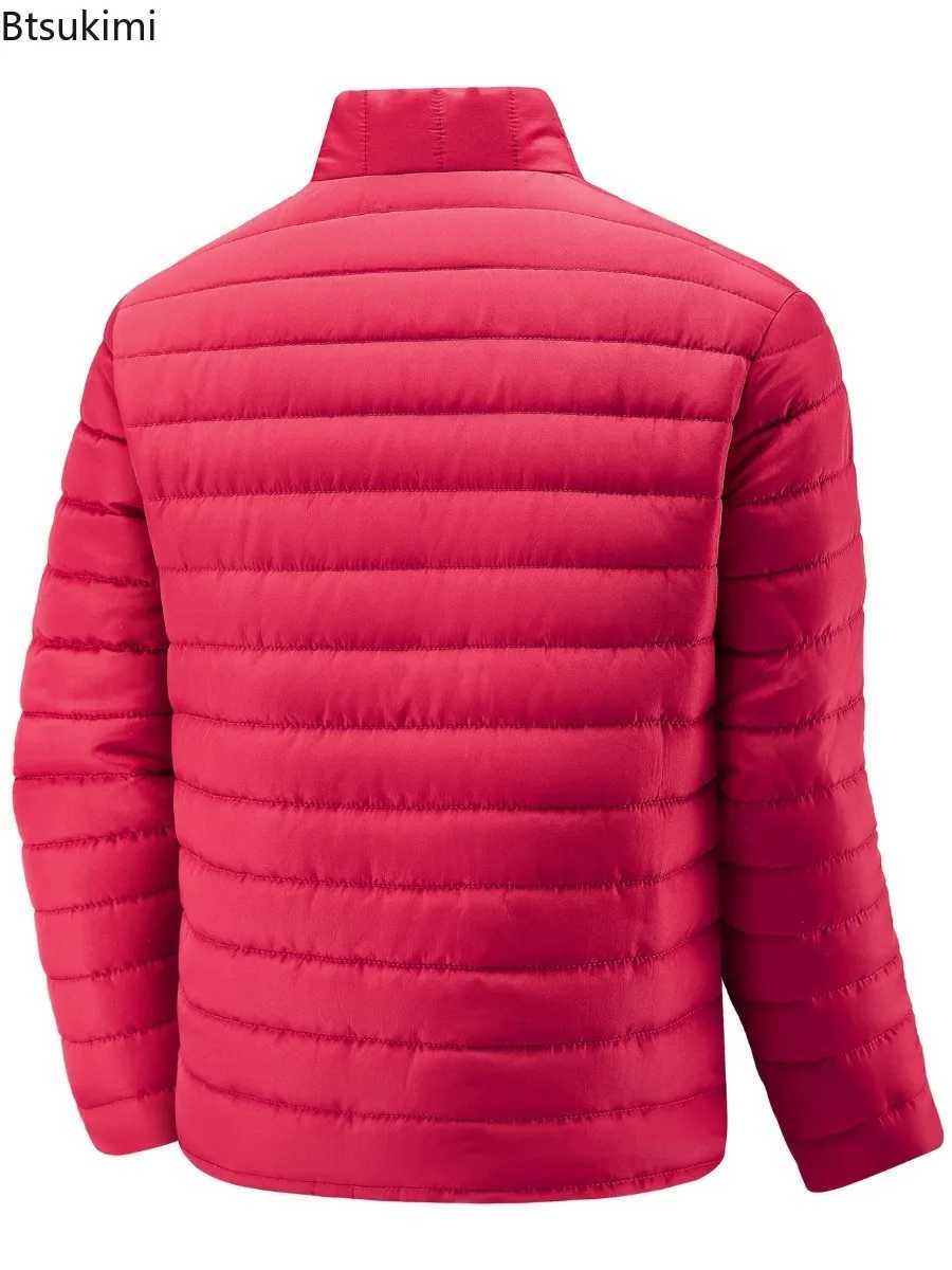 Winter Mens Lightweight Parka Jackets Fashion Stand Collar Zipper Slim Warm Waterproof Jackets Men Work Outdoor Windbreak CoatsT251107