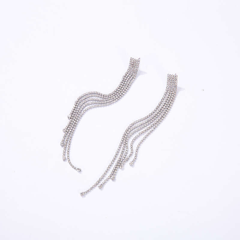 Dongdaemun new Korean version long tassel water droplet earrings full of fairy spirit, simple and atmospheric