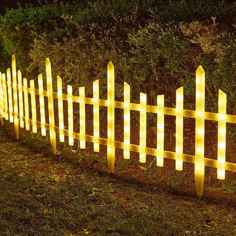 Outdoor Solar Fence Light Waterproof Fence Light Park Lawn Holiday Decorative Lights Christmas Atmosphere Lights W251107