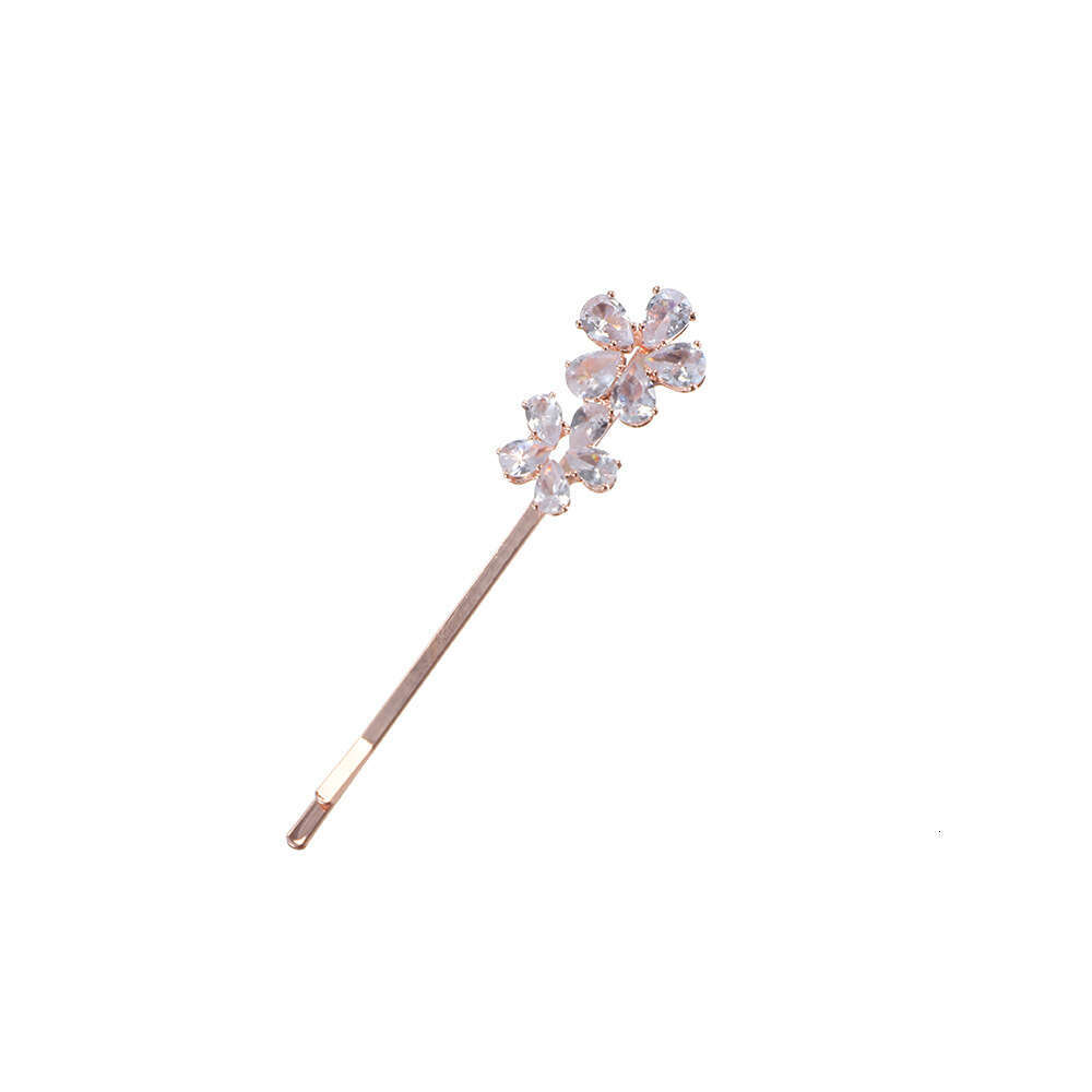 New Korean style fresh one letter clip diamond inlaid accessory headband with rose flowers and small hot fragrant hair hairpin