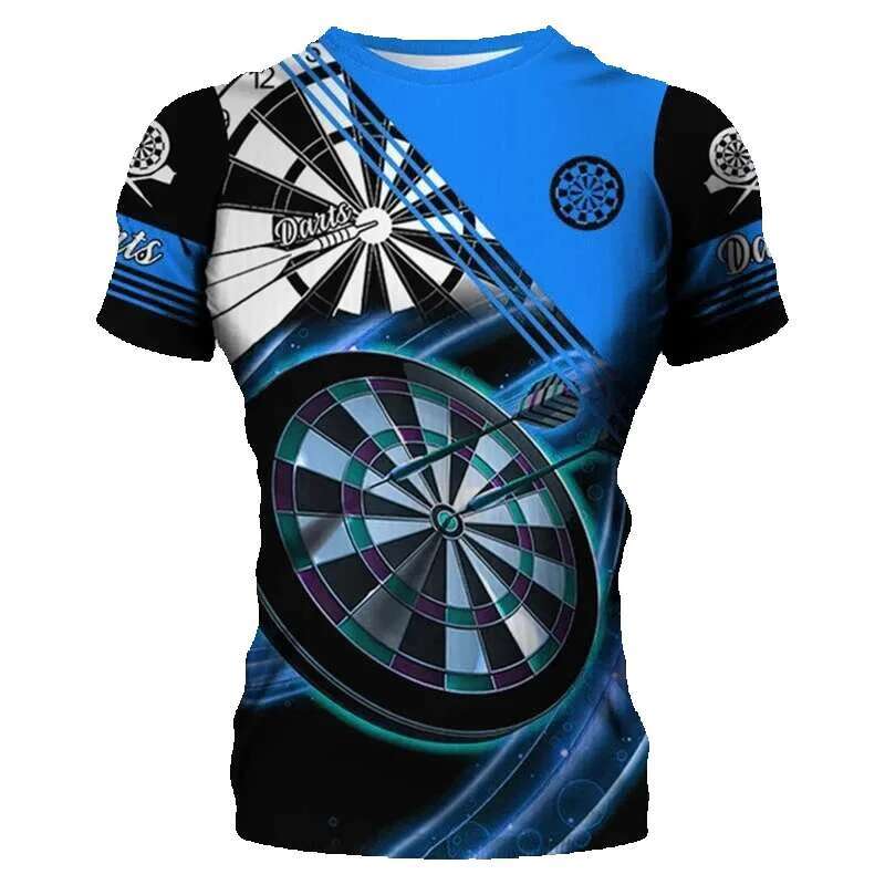 Dart Game Street Short sleeved 3D Printed Red Tie Stained 6XL Large Men's Clothing Summer Casual Top T-shirt