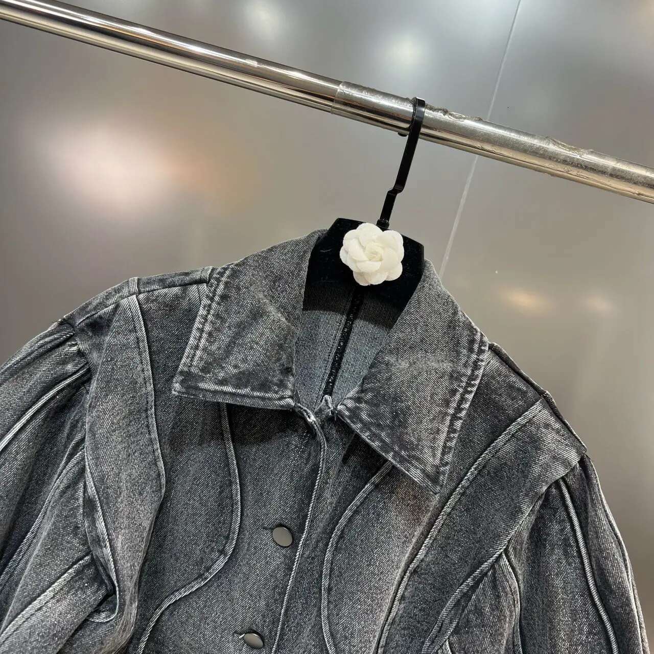 Getspring Jacket Puff Sleeve Short Denim Coat Leisure Fashion Autumn Winter Coats And Jackets Women 2022