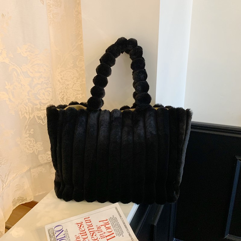 Ins Autumn/Winter New Plush Bag Fashion Versatile Plush Bag Large Capacity Tote Bag Handbag Shoulder Bag Women's Bag
