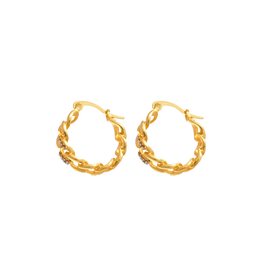 French Retro Diamond-Studded Hollow Chain Unique Design Sense Light Luxury High-End Earrings - view 9