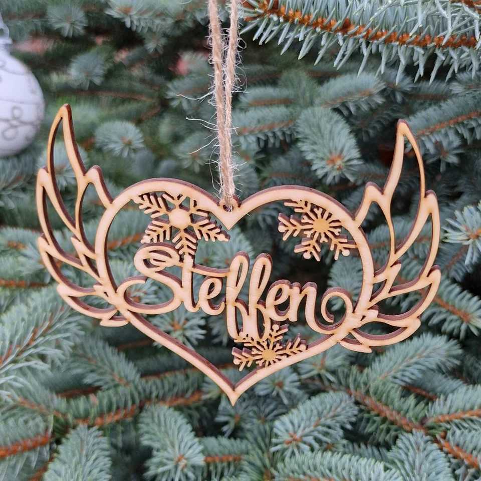Personalized Angel Wings Ornament In Loving Memory Ornament Memorial angel wings Christmas Ornament Memorial Only Tags Only Tags W251107
