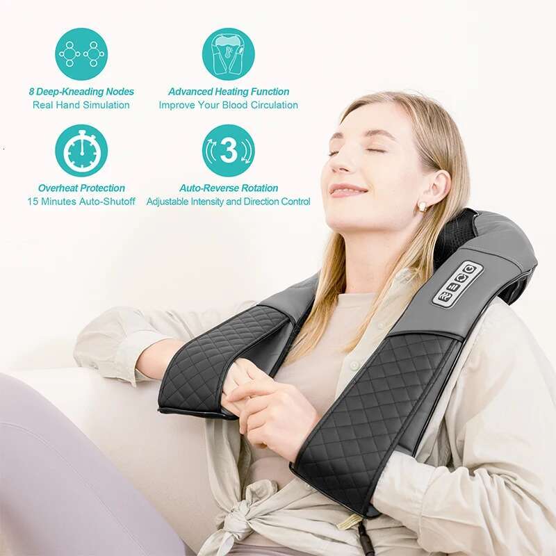 Medcursor Electric Massager And Shoulder Kneading Pillow Neck Cervical Back Massage Shawl