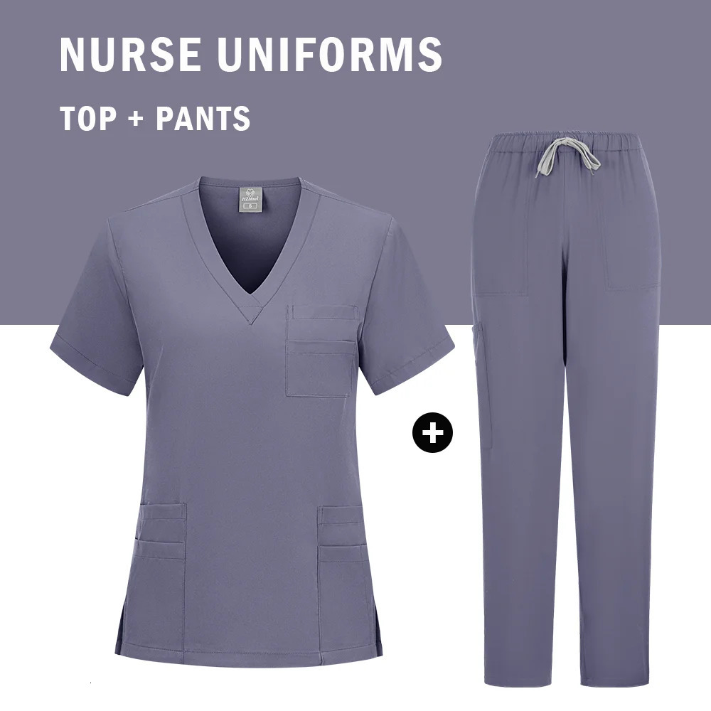 White Uniforms Woman Outfit Womens Pants Scrub Set for Doctor Nurse Dentist Wholesale 250402
