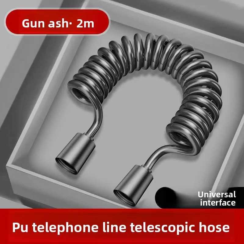 Toilet spray gun telescopic hose bidet water inlet pipe spring pipe shower pipe elastic hose water saving Y251107