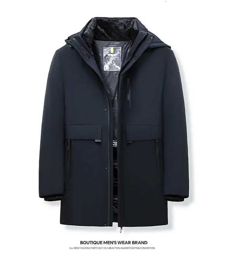 Mens Long Plush Thickened Parkas 2 pieces Winter Jacket Mens Parker Coat Winter Warm Thick Zipper Coat Padded OvercoatT251107