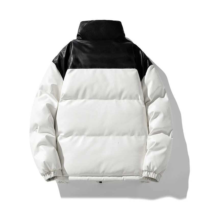 2024 Winter Glossy Jacket Mens Loose and Warm Outdoor Windproof and Waterproof Travel Coat Couple Stand Up Collar Bread JacketT251107