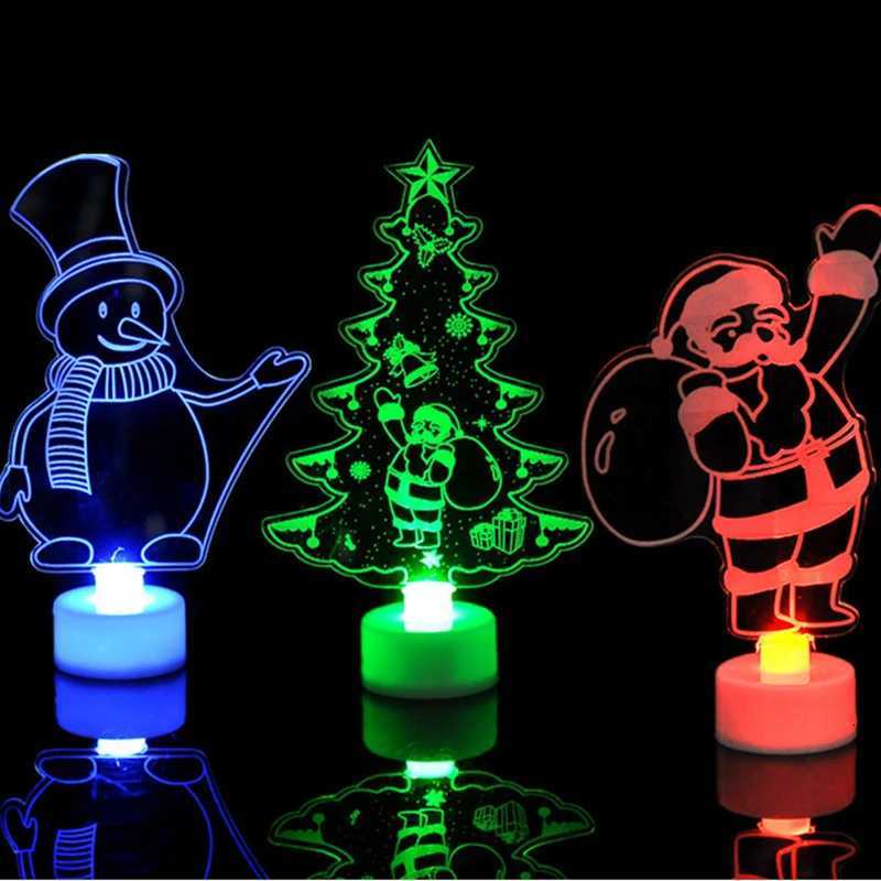 LED Mini Night Lights Colorful Flashing Lights Snowman Lamp Christmas Ornament Birthday Party New Years Decor Festive Lighting W251107