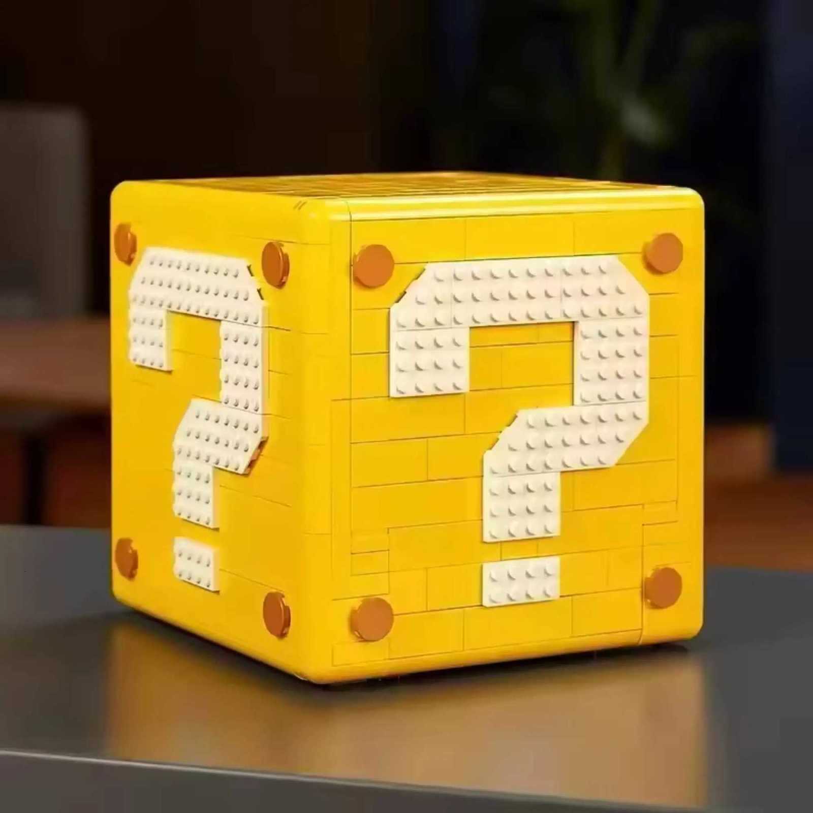 2025 NEW 2064PCS Super Marioed 64 Question Mark Box Building Bricks Home Decoration Crafts Small Ornaments for Christmas Gifts Y251107