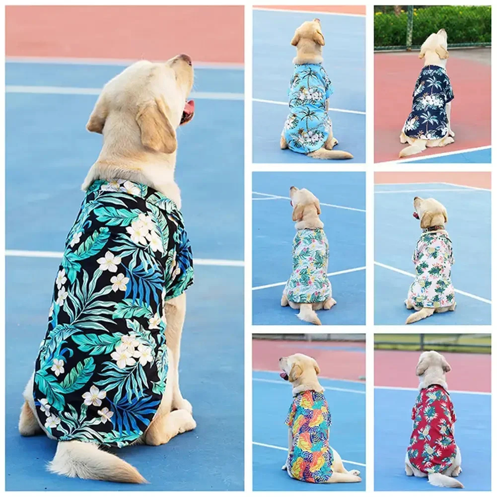 XL-5XL Hawaii Style Cute Summer T-shirts Comfortable Printed Pet Shirt For Medium Large Dog Puppy Pet Clothes Pet Products 250407