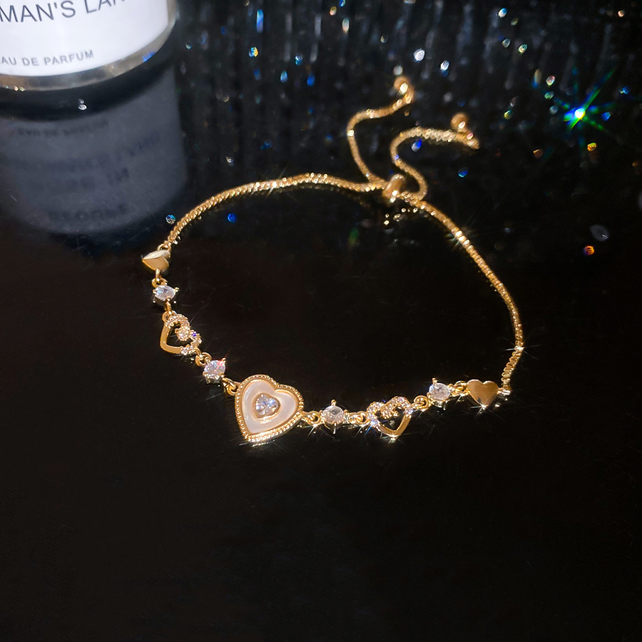 Hollow Heart Zircon Pull-out for Women, Fresh Fashionable, Versatile, Light Luxury, Simple and High-end Feel, Bracelet Jewelry - view 7