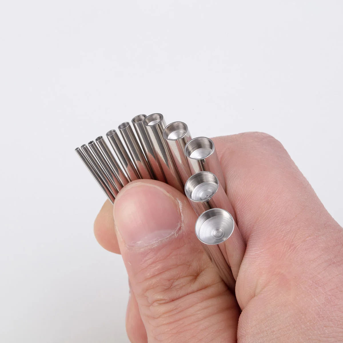 12PCS 1.2-9mm Steel Concave Taper Expander Stretching Kit Concave Ear Taper Professional Insertion Pin Piercing Jewelry 250403