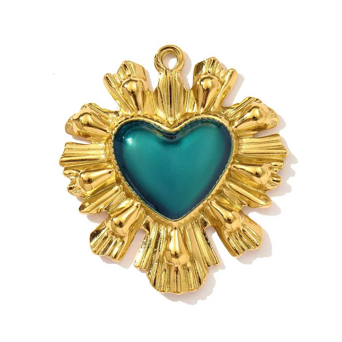 3pcs/Lot French Retro Stainless Steel Enamel Love Heart Necklace Pendant Hamsa Hand DIY Earring Charm Women Big Cross JewelryXJ251107