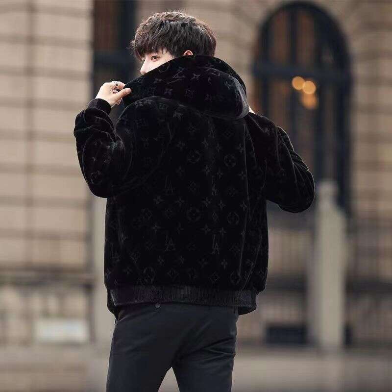 Thickened Cold Protection Warm Fashion Male Outwear Casual All match Large Size Fur Outcoat Winter New Men High End Mink Coat 5481