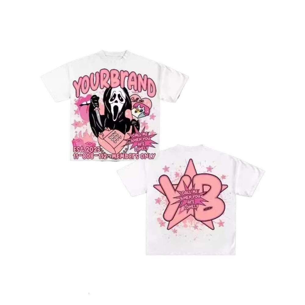 mens with american print y2k top made of pure cotton and oversized tshirt