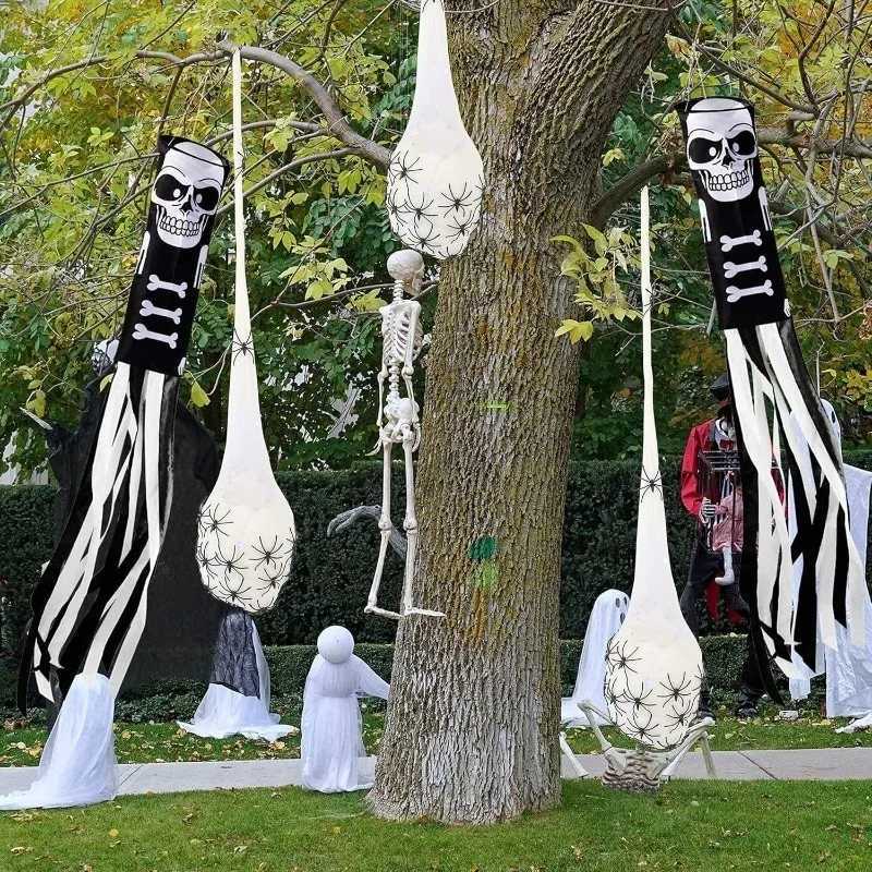 Halloween Glowing Spider Egg for Porch Lawn Wall Hanging Light-up Web Prop Creepy Spooky Party Outdoor Halloween Decoration W251107