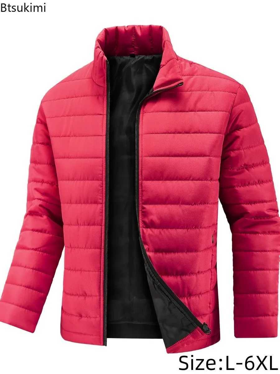 Winter Mens Lightweight Parka Jackets Fashion Stand Collar Zipper Slim Warm Waterproof Jackets Men Work Outdoor Windbreak CoatsT251107