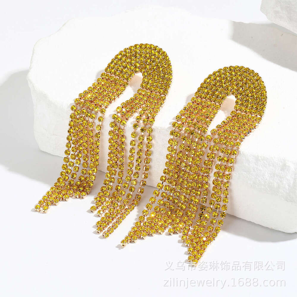 Exaggerated style personalized tassel earrings, long and short styles, elegant women's earrings accessories