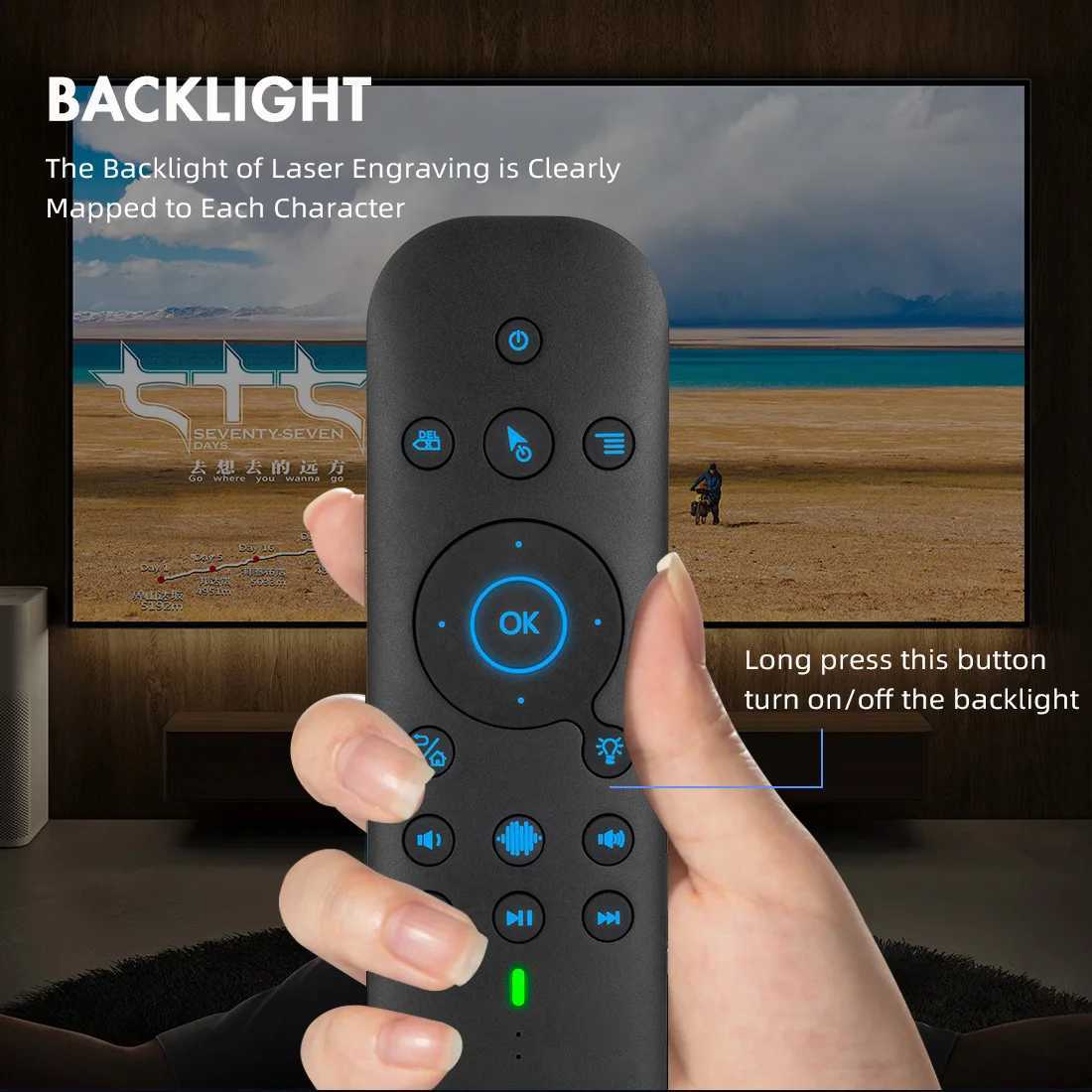 G60S Pro Air Mouse Wireless Voice Remote Control 24G Bluetooth Dual Mode IR Learning With Backlit for Android TV Box K251106