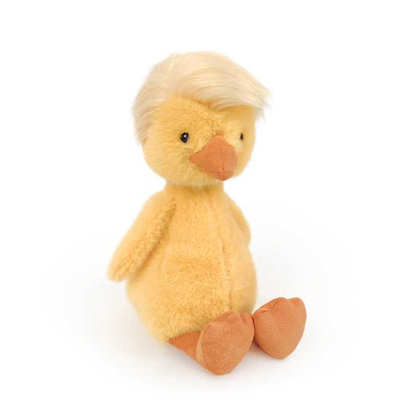 26cm Funny Yellow Duck Plush Toy Homemade hairstyle Duck Plush Doll for Boys And Girls To Accompany Sleeping Gifts Brithday Gift C251107