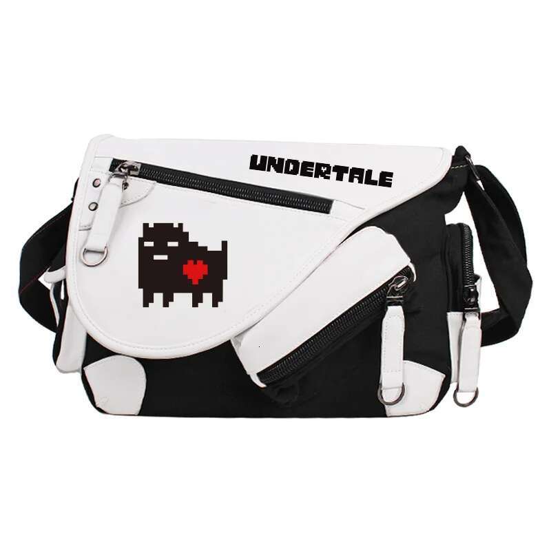 Undertale Cartoon Canvas Shoulder Handbag Travel Bag Student Gifts Students Croosbady Zipper School Bags