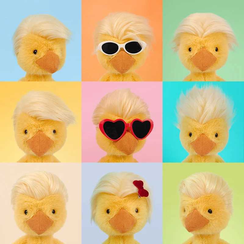 26cm Funny Yellow Duck Plush Toy Homemade hairstyle Duck Plush Doll for Boys And Girls To Accompany Sleeping Gifts Brithday Gift C251107
