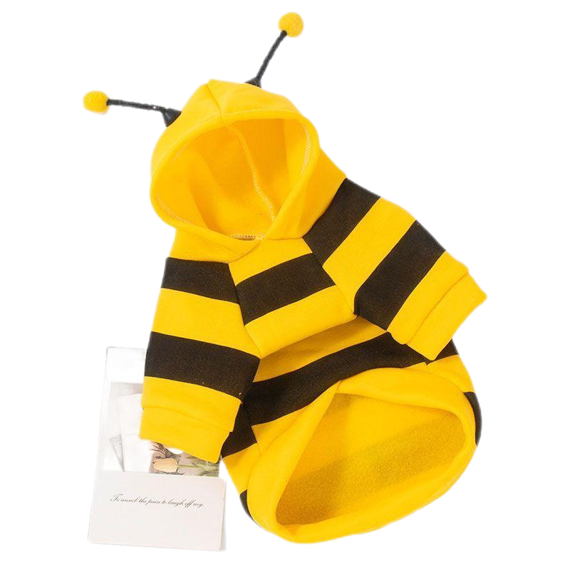 Dog Cute Bee Pattern Hoodie Teddy Bear Shiba Inu Small Dog Autumn/Winter Cat Clothes