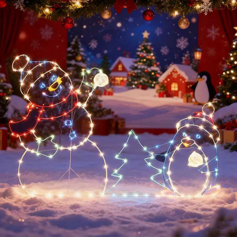 1-3PCS Glowing Festive Christmas Snowman Decoration for Window Display Scene Decor Ornament Craft Figurine for Home Decoration W251107