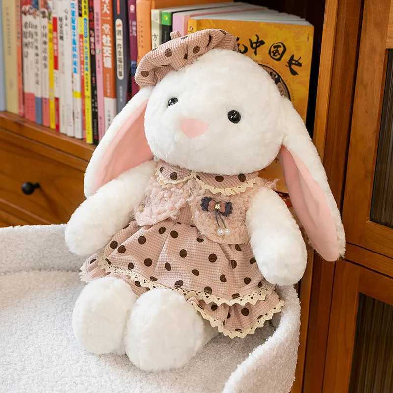 1pc 30cm/1181in Super cute beret flower skirt rabbit plush toy girl birthday gift grab doll confession doll C251107