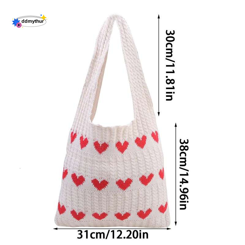 Knitted Handbags Female Large Capacity Totes Women's Shoulder Summer Beach Bag Purses Casual Hollow Woven Shopping ddmythur