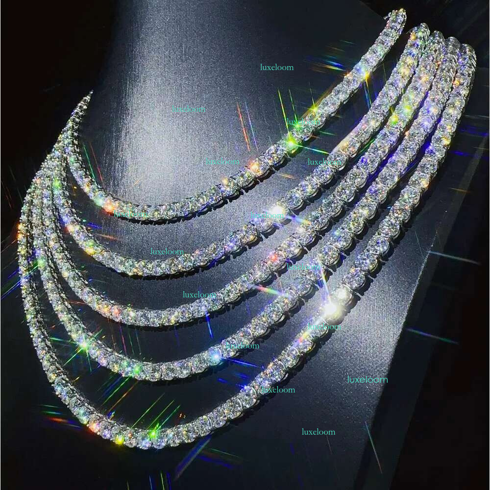 Top bracelet tennis Hip Hop sier necklace fashion Jewelry Pass Dia Tester 6mm vvs moissanite iced out cuban chain for men women