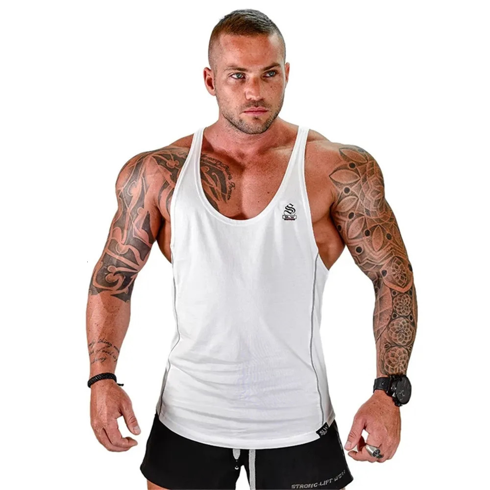 Mens Bodybuilding Tank top Gyms Fitness sleeveless shirt Male Cotton clothing Fashion Singlet vest Undershirt Hombre 250407