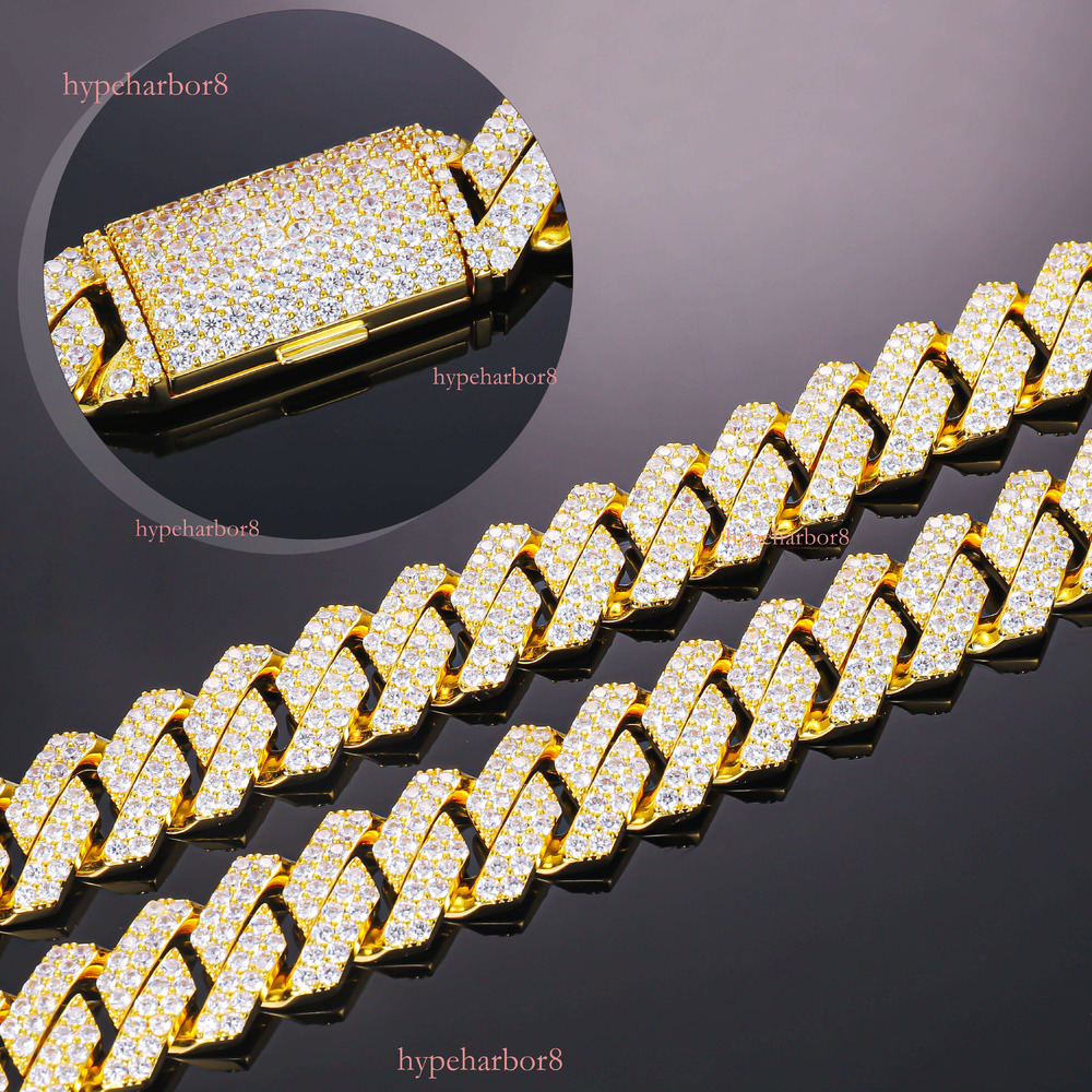 CM 14K Gold Plated Miami New Arrival Hip Hop Cadena Cubana Jewelry Ice Out Men Necklace baguette Cuban Chain