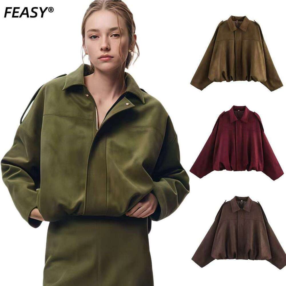 Wholesale Women's Fashion ZA Summer New Shoulder Buckle Waist-Tightening Bomber Jacket Three-Piece Set