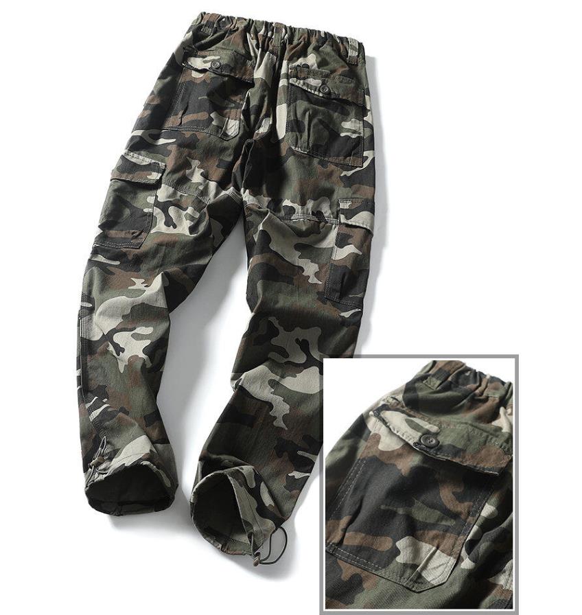 Fashion Camouflage Men's Cargo Pants Cotton Zipper Pocket Big Size Sports Casual Trousers Training Outdoor Hiking Pants Bottoms Plus Size XXXXXL 