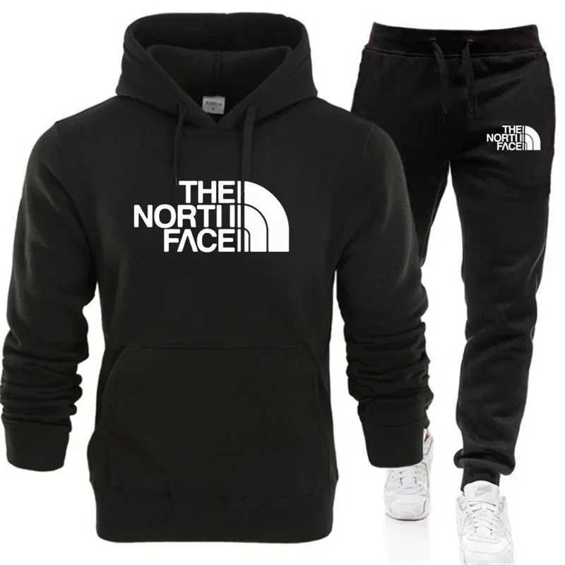 Winter Hoodie Sets Men Fashion Fleece Red Hoodies Black Brand Pants Casual Jogger Suit Tracksuit Sweatshirt Woman PulloverXJ251106
