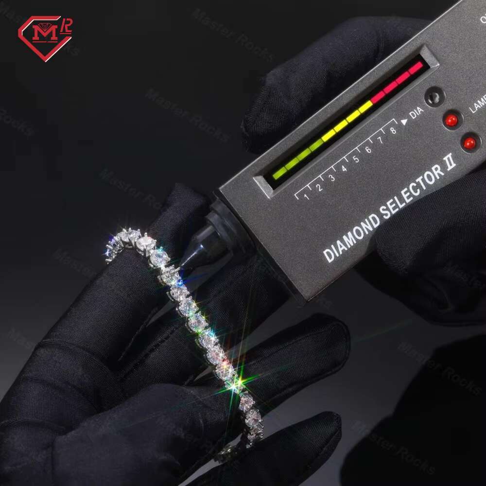 Wholesale Full Size 2-6mm Iced Out Tennis Chain Dropshipping 925 Silver Vvs Diamond Mens Moissanite Tennis Necklace