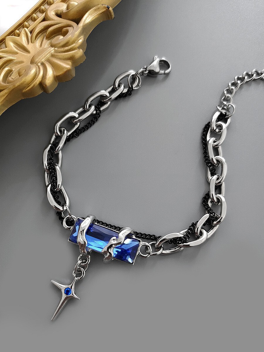 New body wrapped black dia bracelet for men, made of titanium steel that does not fade, with a high-end feel and versatile fashion accessories